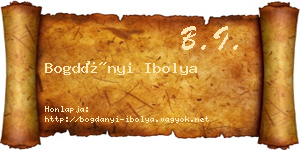 Bogdányi Ibolya névjegykártya