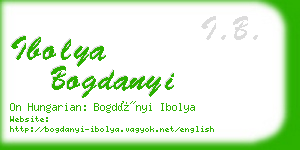 ibolya bogdanyi business card